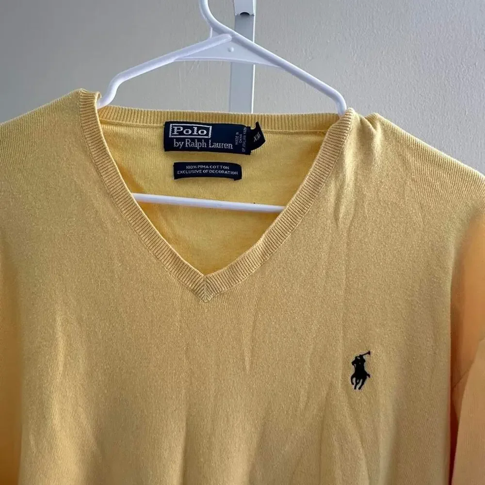 Polo ralph lauren yellow v neck